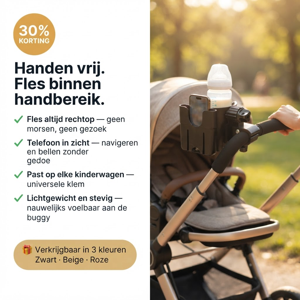 BuggyBuddy™ | Fles binnen handbereik. Altijd.
