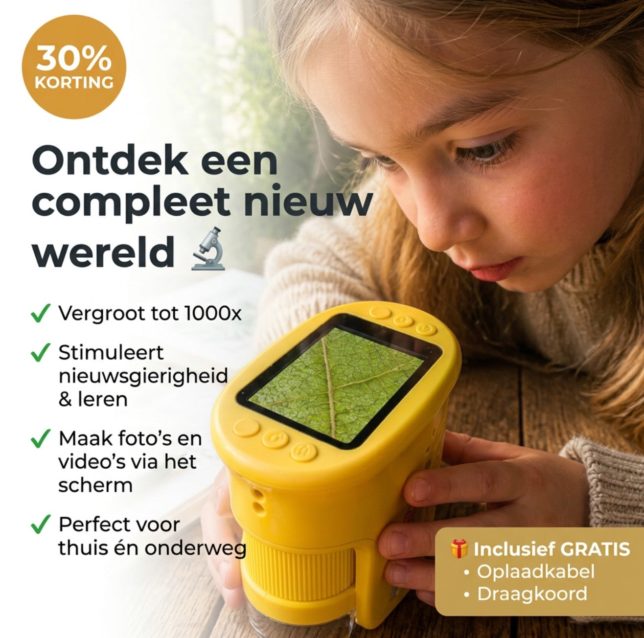 Avonturen Microscoop - Minder schermtijd, meer ontdekken🔍